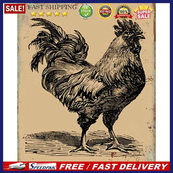 Oil Paint By Numbers Rooster Frameless Picture Craft Kit for Home Living Room