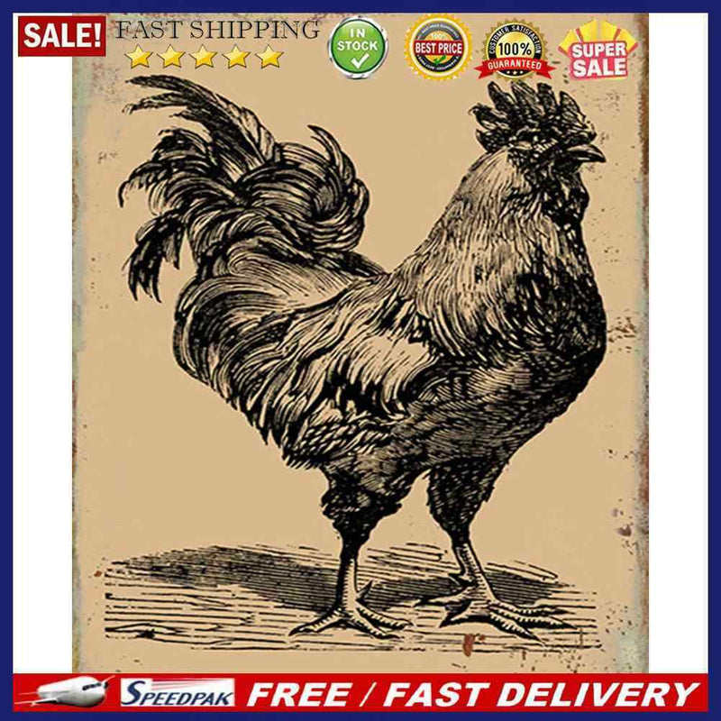 Oil Paint By Numbers Rooster Frameless Picture Craft Kit for Home Living Room