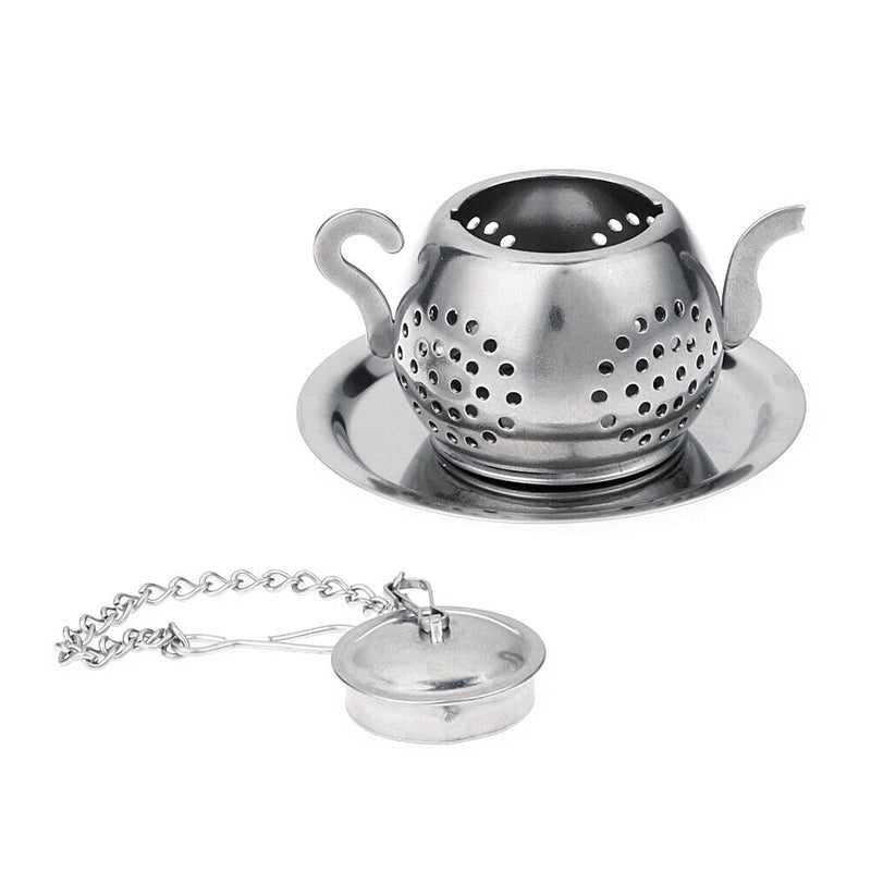 Stainless Steel Teapot Tea Leaf Infuser Tray Spice Strainer Herbal Filter Newly