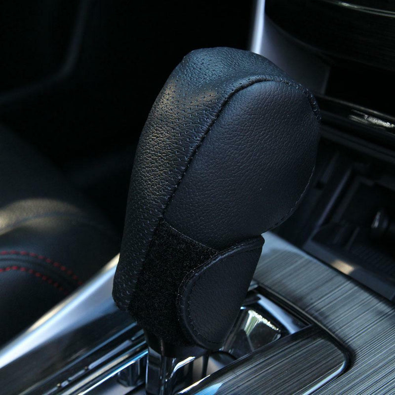 Black Synthetic Leather Car Auto/Manual Gear Shift Knob Protective Cover