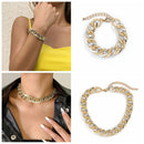 Bangle Twisted Hip Hop Fashion Bracelet Necklace Link Chain Cuban Chunky Chain