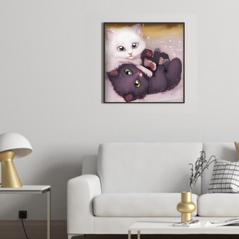 5D Diamond Painting Cute Cats Full Round Mosaic Canvas Picture DIY Home Decor