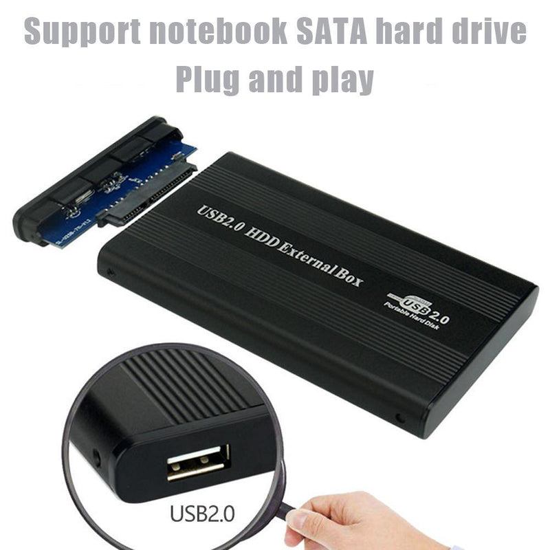 2.5 inch Hard Disk Case Aluminum Alloy SATA USB2.0 Mobile Hard Drive HDD Case