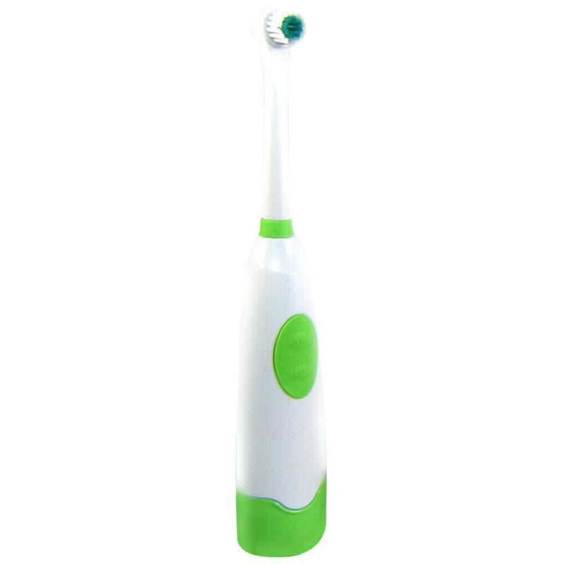 Rotating Anti Slip Waterproof Electric Toothbrush with 2 Brush Heads Green