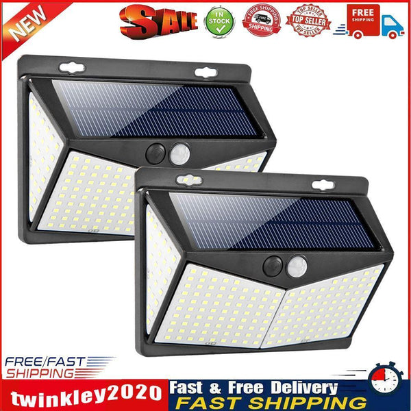 2pcs 208LED Solar Power PIR Motion Sensor Wall Light Outdoor Garden Lamp Newly
