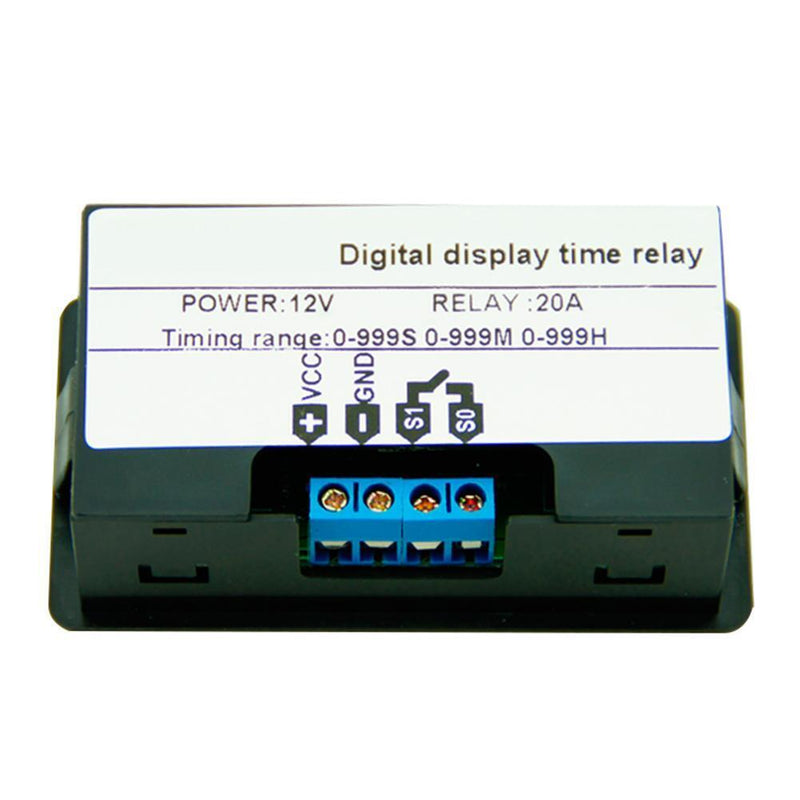 DC12V 20A Timing Delay Relay Module Cycle Timer Digital LED Dual Display 0-999m