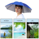 Outdoor Fishing Cap Portable Anti-Rain Anti-Sun Head Umbrella Hat (Blue) Newly