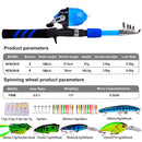 #A 1.5m/1.8m Telescopic Kids Fishing Rod Combo Set Fishing Tackle with Lures Hoo