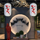 25cm Plum Blossom Lantern Lamp Chinese Long Shaped Cloth Lampion (B)