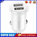 Baseus Grain Pro Car Charger 4.8A Dual USB Charger Charging Adapter (White)
