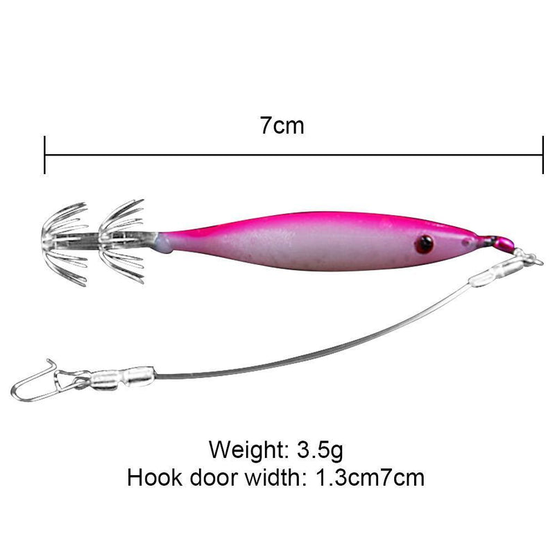 Squid Artificial Bait Jig Hook Octopus Cuttlefish Fishing Lure (Luminous Si