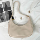 Retro Women PU Leather Hobos Shoulder Bag Casual Solid Color Small Underarm Bags