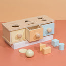 Wooden Ball Drawer Early Learning Matching Blocks Teaching AIDS Sorting for Kids