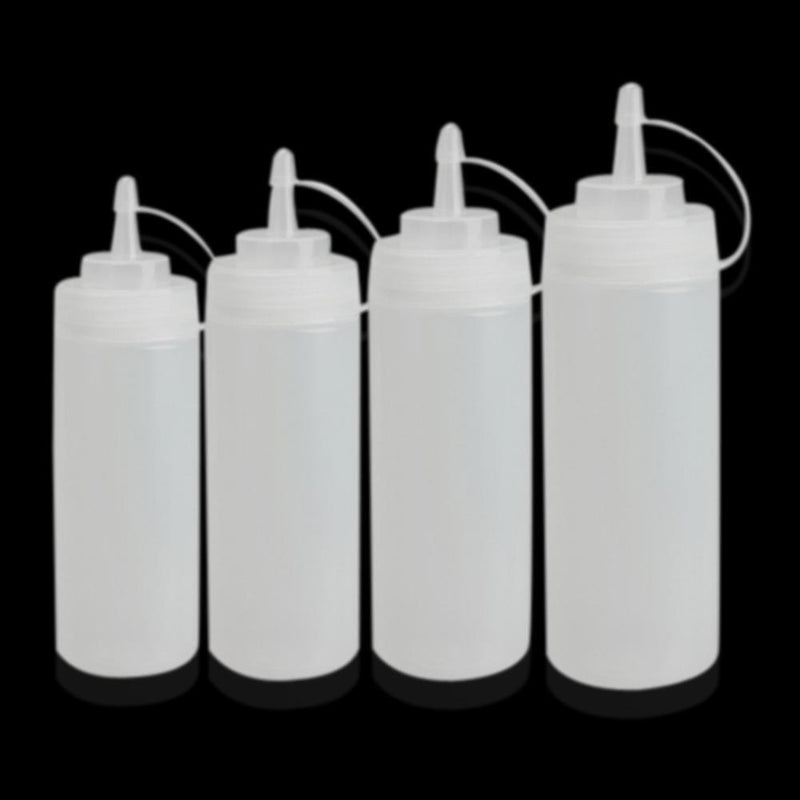 6pcs Kitchen Plastic Squeeze Bottle Dispenser 8oz for Sauce Vinegar Oil
