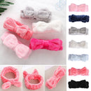 Soft Head Wraps Women Bow Hair Band Coral Fleece Makeup Headbands Wash Face
