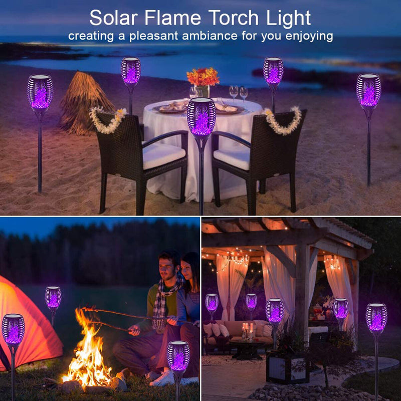 Solar Plug Lamp Solar Charging Flikering LED Light Decoration Garden (2pcs)