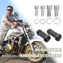 Universal Aluminum Motorcycle Mirror Risers Extenders Extension Adapters Newly