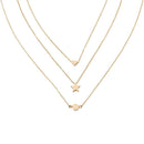 Simple Women Multi Layers Star Heart Clavicle Chain Geometry Alloy Necklace