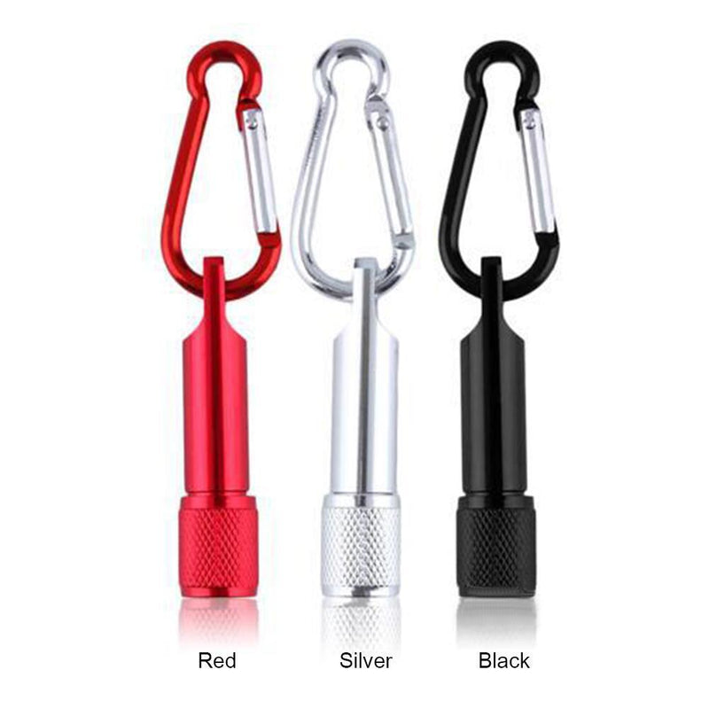 Mini Portable LED Keychain Flashlight w/ Buckle Super Bright Lamp (Black)