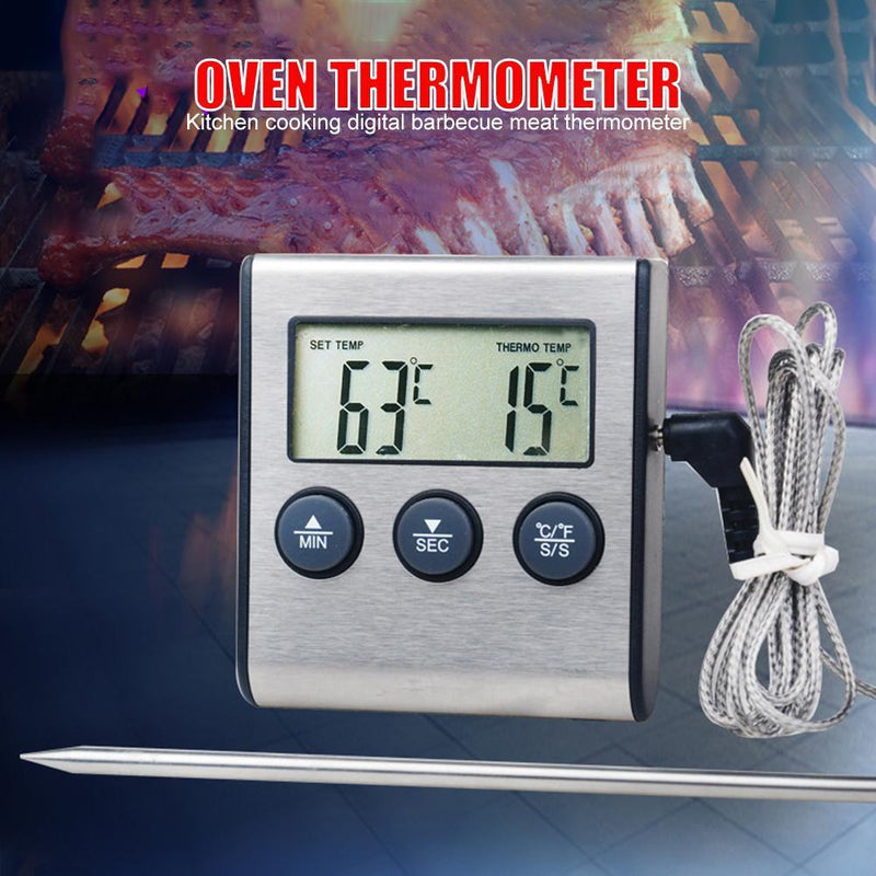Kitchen Cooking Digital BBQ Meat Thermometer Grill Stainless Steel Probe