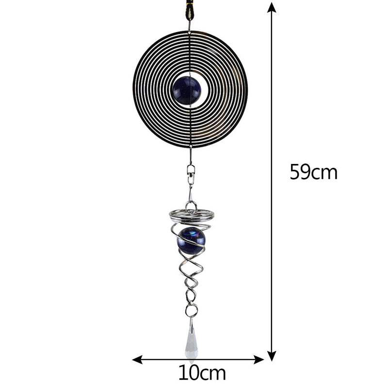 DIY Rotating Wind Chime Novelty Metal Hanging Sculpture Wind Chime Bell (B)