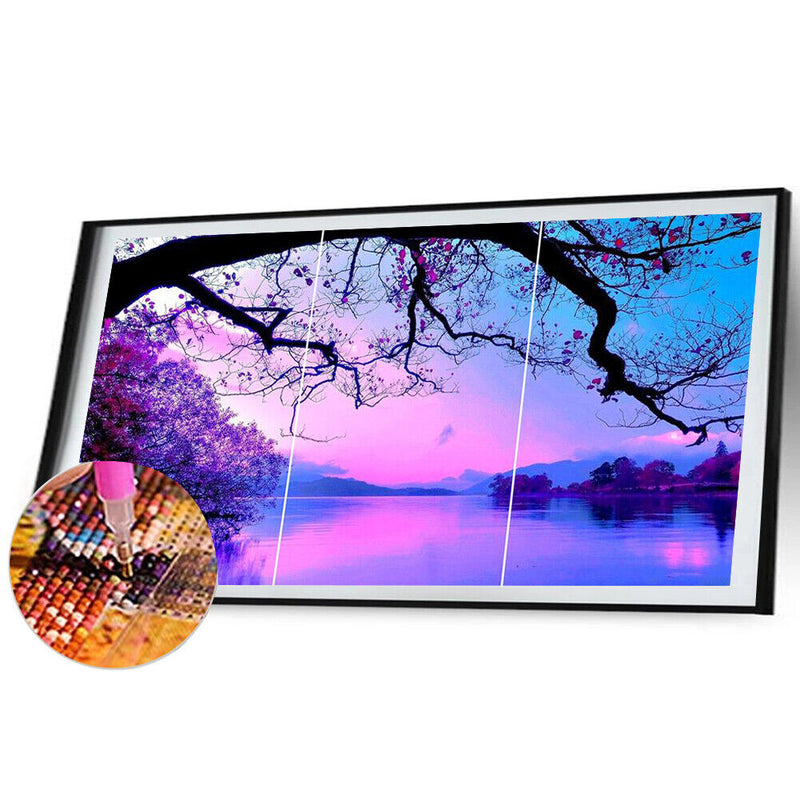 Purple Cloud 5D DIY Full Drill Diamond Painting 3-pictures Combination Kit