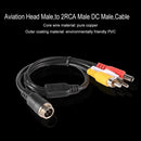 4Pin Aviation Head Male to 2RCA Male DC Male Extension Cable for Camera