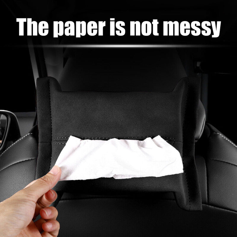 Car Tissue Box Auto Suede Paper Towel Backseat Armrest Box Napkin Holder Case