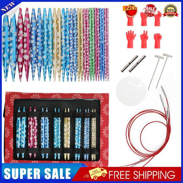 Daisy Circular Needles Set Detachable Crochet Yarns Knitting Kits with Case