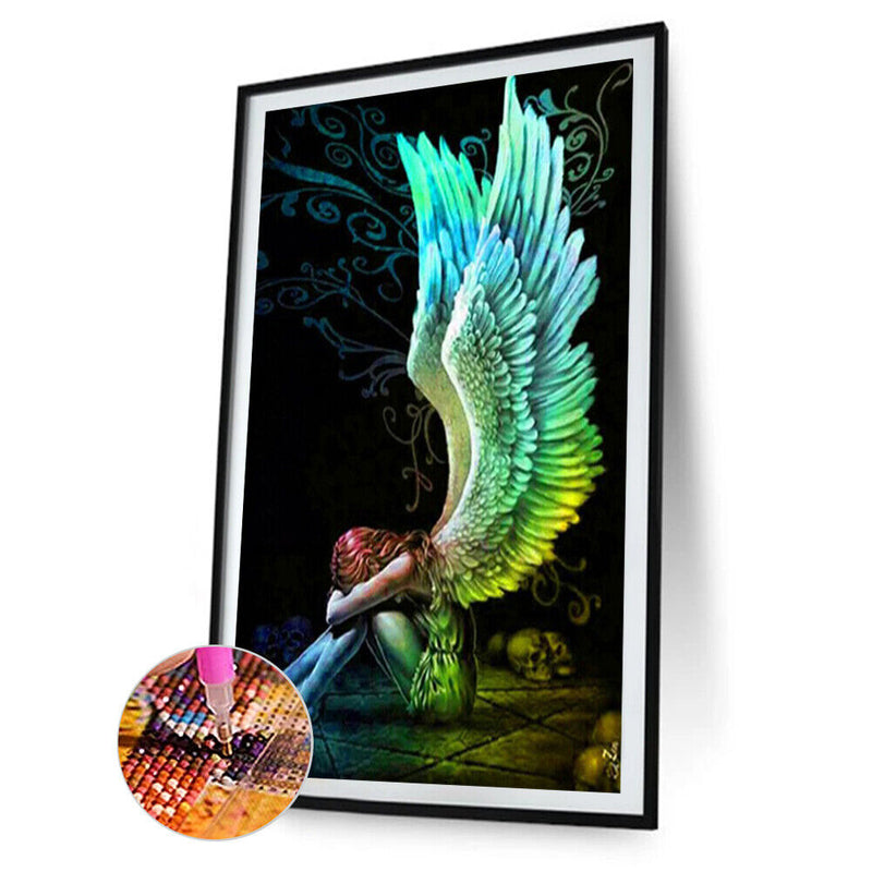 5D DIY Full Round Drill Diamond Painting Winged Angel Home Crafts Mosaic Kit