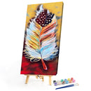 Abstract Feather Oil Paint By Numbers DIY Handpainted on Canvas Wall Art Pict