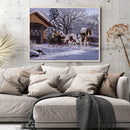 DIY Paint By Number Kit Snow Carriage Scenery No Frame for Home Decoration