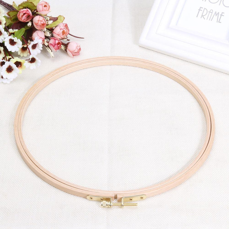 DIY Wooden Cross Stitch Frame Needlework Hoop Ring Embroidery Tool(24cm) Newly