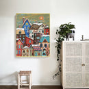 Snow Village Oil Painting By Numbers DIY Frameless Art Picture On Canvas