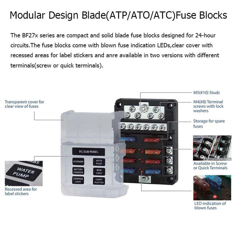 Ahomi 32V Car Marine 12 Way Negative Bus Rail Modular Design for ATP Safe