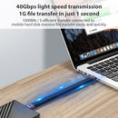 USB 4.0 Gen3 Type C Male to Type C Male Data Cable 40Gpbs PD 100W Flexible