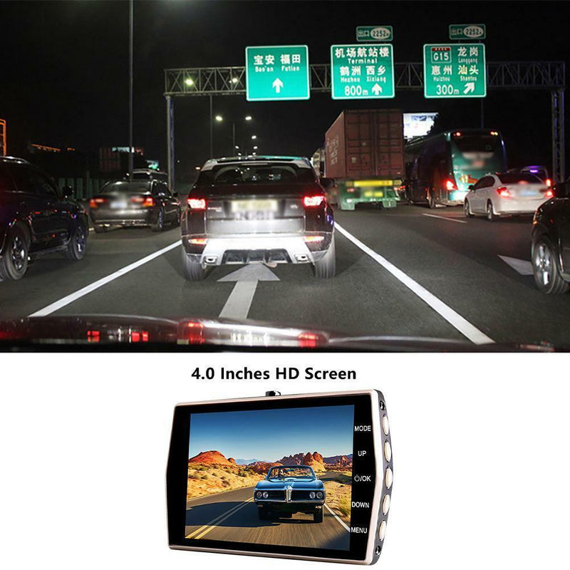 4" 1080P HD Dual Lens Car DVR Front and Rear Camera Dash Cams Video Recorders