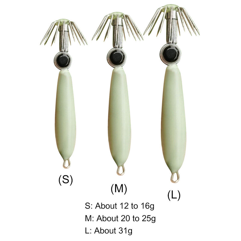 Luminous Fishhook Accessories Squid Bait Hook Tackles Tools for Fisherman Angler