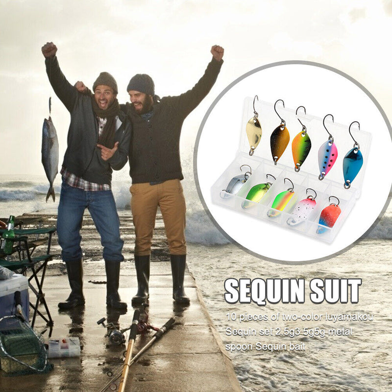 10x 2.5/3.5/5.5g Fishing Lures Artificial Crankbait Sequins Baits Fishing Tac