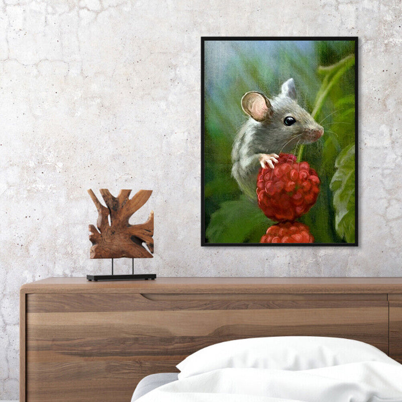 Raspberry-picking Mice Frameless Oil Paint By Numbers Hand Painted Art Picture