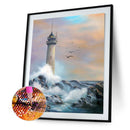 Full Round Diamond Painting Lighthouse and Waves Craft Home Decor (A2967) Newly
