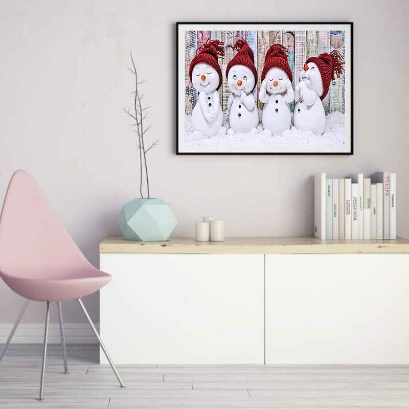 Oil Paint By Numbers Picture DIY Drawing Painting Snowman Baby Drawing on C