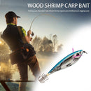 Artificial 10.5cm 20g Wood Shrimp Squid Hard Lures Outdoor Pond Fishing Tackle