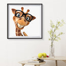 Giraffe with Glasses Oil Paint By Numbers Kits Canvas Drawing DIY Cartoon