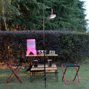 Folding Lamp Pole Camping Bracket Hook Outdoor Light Stand Tripod (Black) Newly