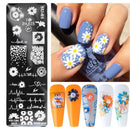 Stencils Leaf Polish Printing Stamping Plates Flowers Nail Templates Abstract