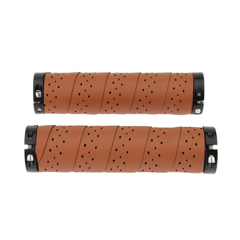 Broadroot Handlebar Grips for Bicycle Handlebars, 2-Piece, Non-Slip Leather Grips