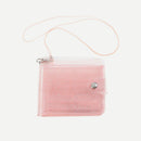 Transparent Purse Women PVC Short Purse Wallet Card Holder (Light Pink)