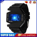 3pcs Unisex LED Waterproof Aircraft Sport Digital Display Watch Black