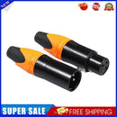 1 Pair XLR 3Pin Male Female DIY Audio Cable Connectors Solder Plug (Orange)